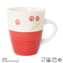 Tasse en céramique 11oz peint à la main fleur Design